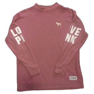 VICTORIA SECRET PINK STADIUM MOCK PULLOVER SWEATSHIRT SIZE SMALL